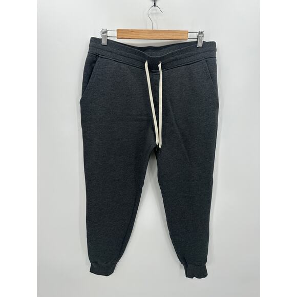 True Classic Jogger Sweatpants Men Large Gray Fleece Lined Warm Drawstring Waist - Picture 1 of 7